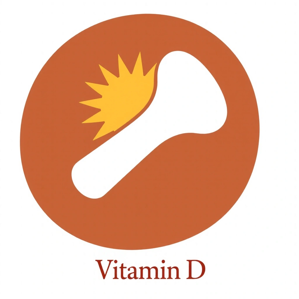 Simbol stilizat al soarelui sau al unui os, reprezentând sănătatea oaselor și vitamina D