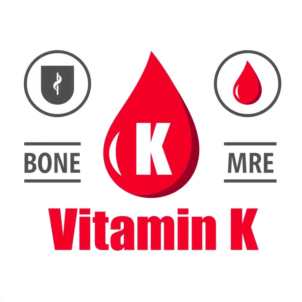 Simbol stilizat al unei picături de sânge sau al unui vas de sânge, reprezentând coagularea și vitamina K